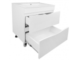 Комплект Тумба Loranto Santorini 60 напольная, с раковиной Leon, белый глянец