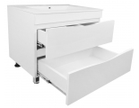 Комплект Тумба Loranto Santorini 80 напольная, с раковиной Leon, белый глянец
