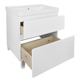 Комплект Azario тумба Мила 60Н 600х460х850 напольная с раковиной Monte 60, белый
