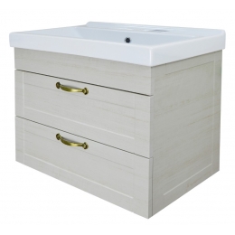 Комплект Тумба Loranto Amelia 60 подвесная, с раковиной Fest, слоновая кость