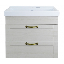 Комплект Тумба Loranto Amelia 60 подвесная, с раковиной Fest, слоновая кость