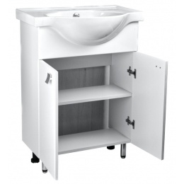 Комплект Тумба Loranto София 60 напольная с раковиной Teo, белый