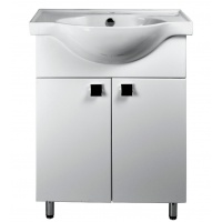 Комплект Тумба Loranto София 60 напольная с раковиной Teo, белый