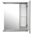 Зеркало-шкаф Loranto Florena 60 правый 600х600х135, без светильника, светлый бетон