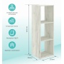 Стеллаж Mixline 368х1072х330 дуб белый, 3 ячейки, ЛДСП