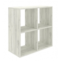 Стеллаж Mixline 720х720х330 белый дуб, 4 ячейки, ЛДСП