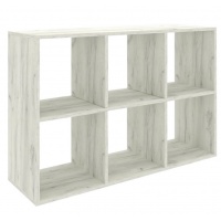 Стеллаж Mixline 1072х720х330 дуб белый, 6 ячеек, ЛДСП