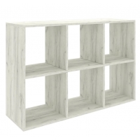 Стеллаж Mixline 1072х720х250 дуб белый, 6 ячеек, ЛДСП