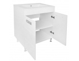 Комплект Тумба Loranto Дина 60 напольная, с раковиной Leon, белый