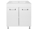 Комплект Тумба Loranto Дина 60 напольная, с раковиной Leon, белый