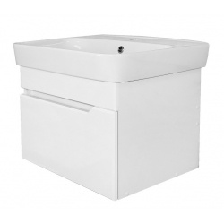 Комплект Тумба Loranto Mari подвесная, с раковиной Сканди 60, белый