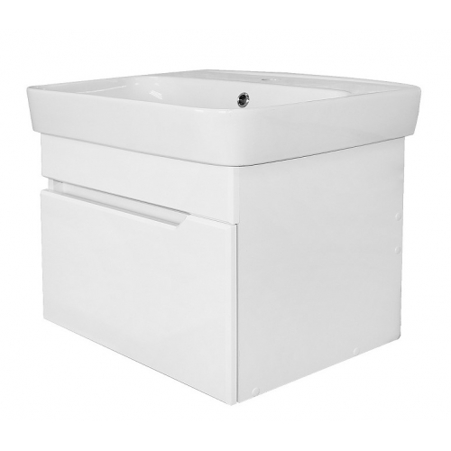 Комплект Тумба Loranto Mari подвесная, с раковиной Сканди 60, белый купить в интернет магазине Санрай73