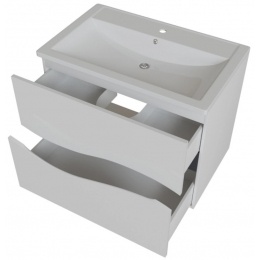 Тумба для ванной Mixline Лайф-70 ПВХ белая, подвесная под раковину Марго-70