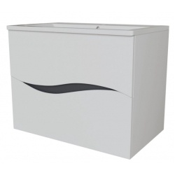 Тумба для ванной Mixline Лайф-70 ПВХ белая, подвесная под раковину Марго-70