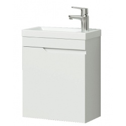 Комплект Тумба Итана Alexa 45 подвесная левая, с раковиной Фостер 45, белый глянец