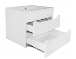 Комплект Тумба Loranto Аврора 60 подвесная, с раковиной Leone 60, белый