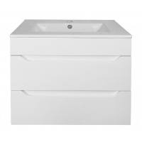 Комплект Тумба Loranto Аврора 60 подвесная, с раковиной Leone 60, белый