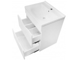 Комплект Тумба Loranto Santorini 60 напольная, с раковиной Monte Neo, белый глянец