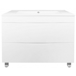 Комплект Тумба Loranto Santorini 80 напольная, с раковиной Leon, белый глянец