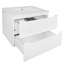 Комплект Тумба Loranto Арфа NEW 60/2 подвесная с раковиной Leone AZ-7506-60, белый