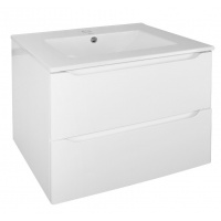 Комплект Тумба Loranto Арфа NEW 60/2 подвесная с раковиной Leone AZ-7506-60, белый