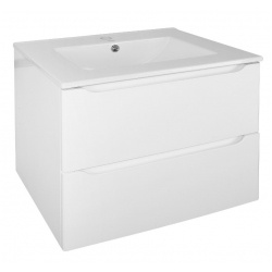 Комплект Тумба Loranto Арфа NEW 60/2 подвесная с раковиной Leone AZ-7506-60, белый