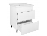 Комплект Тумба Loranto Арфа NEW 60/2H напольная с раковиной Миранда 60 NEW, белый