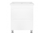 Комплект Тумба Loranto Арфа NEW 60/2H напольная с раковиной Миранда 60 NEW, белый
