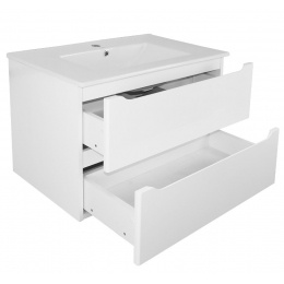 Комплект Тумба Loranto Арфа NEW 70/2 подвесная с раковиной Leone AZ-7506-70, белый