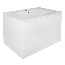 Комплект Тумба Loranto Арфа NEW 70/2 подвесная с раковиной Leone AZ-7506-70, белый