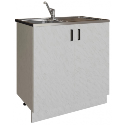 Кухонная тумба под мойку 80 белый мрамор, ЛДСП купить в интернет магазине Санрай73