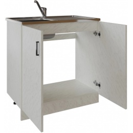 Кухонная тумба под мойку 80 белый мрамор, ЛДСП