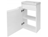 Комплект Azario Тумба Kantri 45 подвесная, левая с раковиной Фостер 45, белый глянец