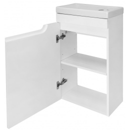 Комплект Azario Тумба Kantri 45 подвесная, левая с раковиной Фостер 45, белый глянец