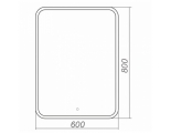 Зеркало AZARIO Esterna Raggio 600х800 влагостойкое, подсветка, сенсорный выключатель, диммер