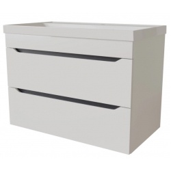 Тумба для ванной Mixline Лайн-80 белая, подвесная, ПВХ, под раковину Sanita Lux Fest-60