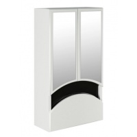 Зеркальный шкаф Mixline Радуга-46 белый/чёрный, без подсветки