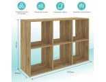 Стеллаж Mixline 1072х720х330 дуб табачный, 6 ячеек, ЛДСП