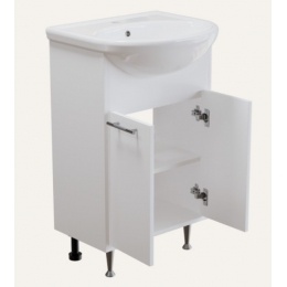 Тумба для ванной Mixline АлАн-55 белый, 2 створки, под умывальник Уют-55