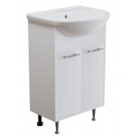 Тумба для ванной Mixline АлАн-55 белый, 2 створки, под умывальник Уют-55