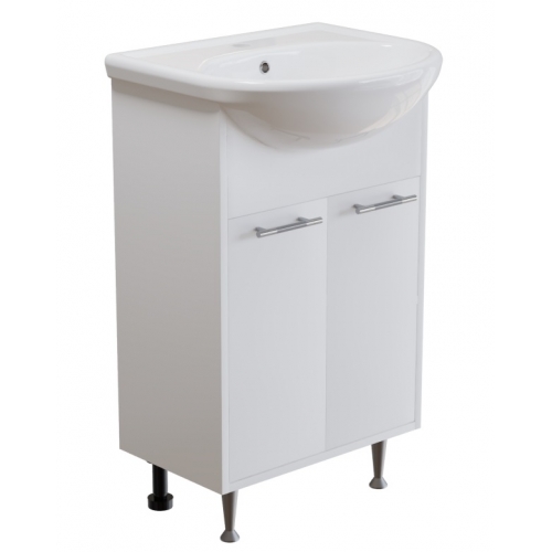 Тумба для ванной Mixline АлАн-55 белый, 2 створки, под умывальник Уют-55 купить в интернет магазине Санрай73