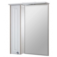 Зеркало-шкаф Mixline Версаль 55 белое дерево, левый, с подсветкой, ПВХ