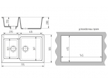 Мойка для кухни Mixline ML-GMS13 (308), 775*505*200 мм, две чаши, черная