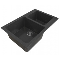 Мойка для кухни Mixline ML-GMS13 (308), 775*505*200 мм, две чаши, черная