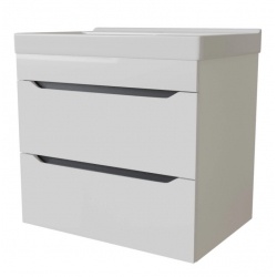 Тумба для ванной Mixline Лайн-60 белая, подвесная, ПВХ, под раковину Sanita Lux Fest-60