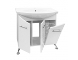 Тумба Mixline Милора-75, белый, с корзиной, под умывальник Элеганс-75