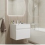 Тумба для ванной Mixline Брикс 60 белая, ПВХ, подвесная, под раковину Sanita Luxe Breeze 60