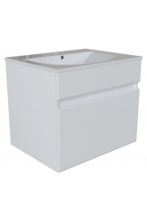 Тумба для ванной Mixline Брикс 60 белая, ПВХ, подвесная, под раковину Sanita Luxe Breeze 60