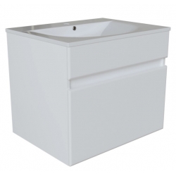 Тумба для ванной Mixline Брикс 60 белая, ПВХ, подвесная, под раковину Sanita Luxe Breeze 60