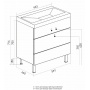Тумба для ванной Mixline Брикс 60 белая, ПВХ, напольная, под раковину Sanita Luxe Breeze 60